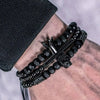 Rebel King Bracelets - Beaded - Black - Silver - Bracelet - Gold
