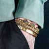 Roman Double Leopard Bracelets - Gold - Silver - Bangle - Black - Roman