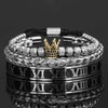 Roman King Bracelets - Silver - Beaded - Bracelet - Black - Bangle