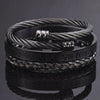 Royal Cable Bracelets - Silver - Black - Bangle - Roman - Bracelet
