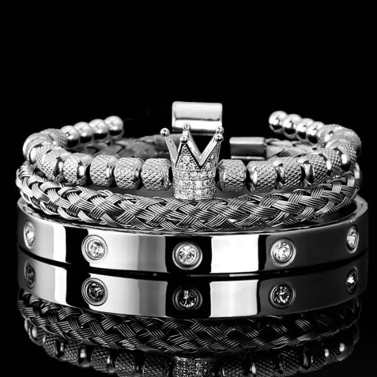 Royal Crystal Bracelets - Black - Silver - Bangle - Gold - Royal