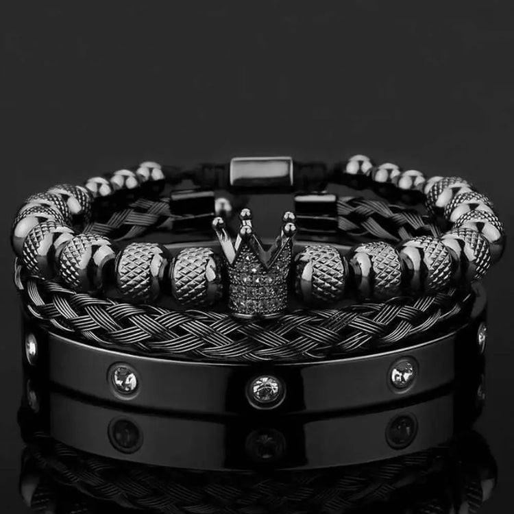Royal Crystal Bracelets - Royal - Bangle - Crystal - Silver - Black