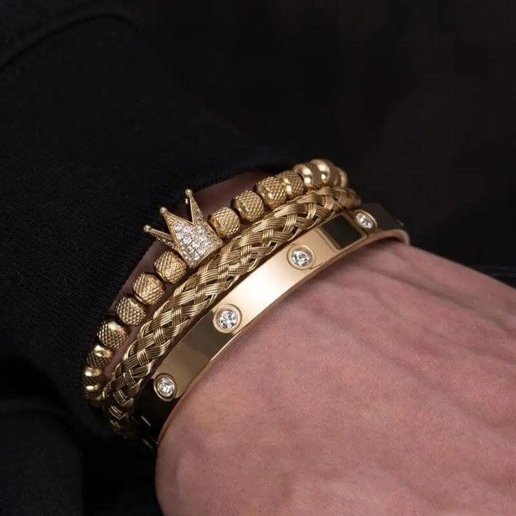 Royal Crystal Bracelets - Beaded - Royal - Bracelet - Bangle - Silver
