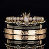 Royal Deluxe Bracelets - Black - Gold - Beaded - Roman - Silver