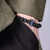 Royal King Beaded Bracelet - Blue - Handmade - Beaded - Black - Silver