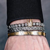 Royal Roman Bracelets - Roman - Beaded - Black - Silver - Bangle