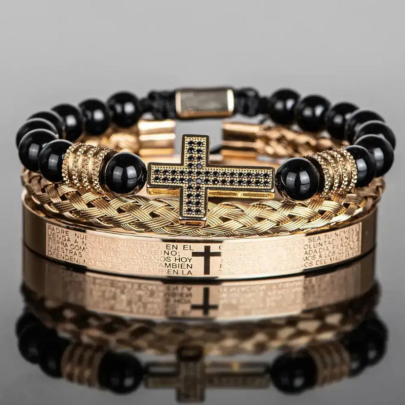 Sacred Guardian Cross Bracelets - Beaded - Cross - Gold - Guardian - Silver
