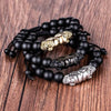 Skull Deluxe Beaded Bracelet - Gold - Silver - Black - Bracelet - Beaded