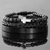 Spanish Cross Bracelets - Beaded - Cross - Bangle - Black - Silver